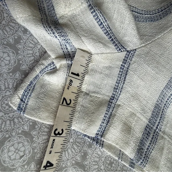 Indigo Rein Linen-Blend Paperbag Shorts Size XL Blue & White Striped - Picture 8 of 9